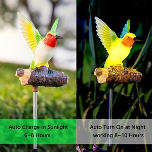Luci Solari a Forma di Colibrì per Esterni, Impermeabili, con Suono Simulato e Luce Pulsante, Statua Decorativa da Giardino con Illuminazione - Product Image 2