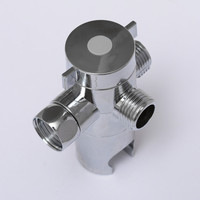 Adaptateur de bras de douche en ABS chromé à 3 voies avec connecteur de déviateur d'eau chaude/froide pour salle de bain