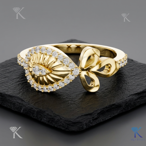 Anillo de Aniversario Clásico con Diamante Cultivado en Laboratorio, Oro Sólido, Diseño Geométrico Vintage, Joyería Fina Hecha a Medida para Mujer, Venta al Por Mayor - Product Image 1