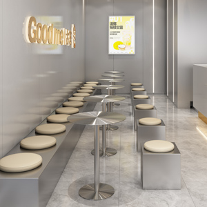 <span class=keywords><strong>Chaise</strong></span> pliante de style <span class=keywords><strong>industriel</strong></span> <span class=keywords><strong>moderne</strong></span> en acier inoxydable pour café, salon de thé, pâtisserie, hôtel, appartement, école - Product Image 2