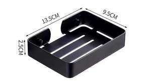 ที่วางสบู่สแตนเลสทรงสี่เหลี่ยมติดผนัง 13.5x9.5x2.5 ซม. ที่วางสบู่ในห้องน้ำแบบระบายน้ำได้เอง ผิวขัดเงา - Product Image 1
