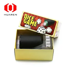 Tabletop gambling entertainment liar's yahtzee dice cup game with 5 dice and scoring note book