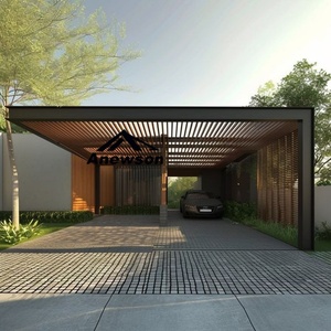 Vente en gros d'usine de parking extérieur de qualité, étanche et bon marché pour la maison, gazebo, toiture de garage, abri d'auto en acier et aluminium - Product Image 5
