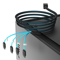 Câble de raccordement Mini-SAS HD SFF-8643 vers 4-SATA 3.0, 12 Gbit/s, câble de données pour serveur, pour contrôleur RAID HBA, NAS, SSD SATA, stockage HDD