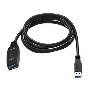 Custom Long Active USB Extension Black Cable Male To Female 3.0 USB Booster Signal Amplifier Extension Cable