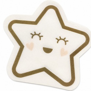Serviettes de table jetables 2 plis en pâte de bois vierge imprimées motif étoile en sachet pour fêtes - Product Image 1