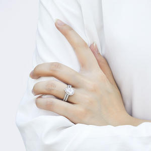 925 комплект женских колец из стерлингового серебра с цирконием в форме капли - Product Image 3