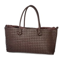 Sac fourre-tout d'épaule pour femme, grande capacité, en polyester tissé à la main, avec double anse et fermeture à cordon, élégant et polyvalent, idéal pour les trajets quotidiens