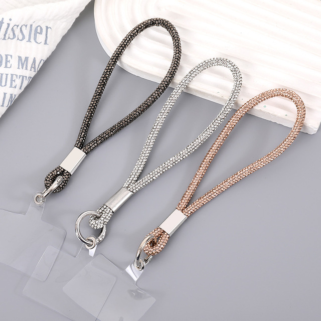 High-End Crystal Phone Charm Strap Bulk Multi-Color Sparkle Wristlet for Boutique Gift & Phone Case DIY Accessories