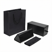 Ensemble d'emballage pour lunettes de soleil avec logo personnalisé, boîte à lunettes pliable rectangulaire à motif de dessin animé, sac à main, chiffon de nettoyage