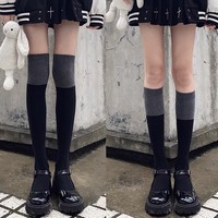 Chaussettes de compression pour femmes au-dessus du genou, mi-mollet, mi-cuisse, mi-tube, color block, printemps automne