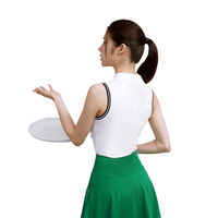 Ensemble deux pièces pour femme : Haut de sport tricoté uni décontracté et jupe anti-exposition pour activités de plein air (badminton, tennis), vêtements de golf personnalisés, été