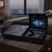 Boîte d'emballage de luxe pour montre connectée avec fermeture magnétique noire mate pour l'emballage de montres connectées étanches et de fitness