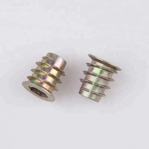 Inserts filetés en alliage de zinc galvanisé pour meubles, type D à tête plate M4 M6 M8, écrou d'insertion pour <span class=keywords><strong>bois</strong></span> - Product Image 3