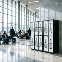 Casillero Inteligente para Equipaje Xinju con Pago con Tarjeta de Crédito y PIN, Gabinete de Almacenamiento de Pared con Carga USB y Autoservicio