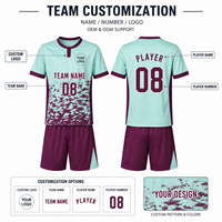Ensemble maillot et short de football personnalisé pour jeunes, imprimé par sublimation abstraite, uniforme sportif pour matchs et entraînements des équipes juniors