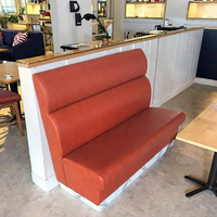 Tables et bancs de cantine de restaurant en PU rouge double face, design tendance, ensembles de restaurant