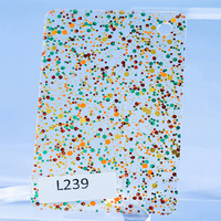 Feuille d'acrylique coulée PMMA à points de couleur mélangée et pailletée, vente en gros d'usine, découpe sur mesure pour la décoration de fêtes