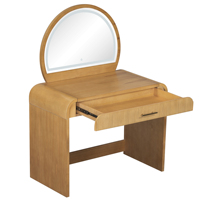 Table de maquillage avec miroir éclairé par LED, design en bois européen, coiffeuse avec tiroir pour chambre à coucher