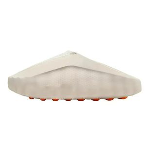 Chaussons à lacets Designer MIND 001 pour hommes et femmes - Printemps/Été, couleur cendre clair, cadre chromé rouge, massage extérieur, confort, antidérapants - Product Image 4