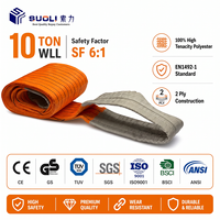Özel 10 Ton SF6:1 Turuncu Polyester Düz Dokuma Askı CE GS Onaylı Ağır Hizmet Tipi Kaldırma Kemeri İnşaat Vinci İçin