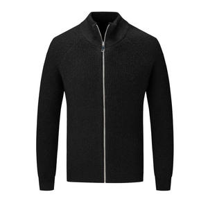 Suéteres con capucha de punto con cierre de cremallera de manga larga, cárdigan <span class=keywords><strong>para</strong></span> <span class=keywords><strong>hombre</strong></span>, tiradores de cremallera, suéteres de punto a rayas informales gruesos - Product Image 5