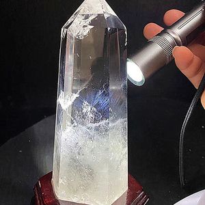 Torre della bacchetta di energia di cristallo dell'ago blu del punto del quarzo trasparente della piuma di angelo blu naturale per la decorazione - Product Image 4
