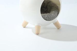 JTPAWS Comfortabele Duurzame <span class=keywords><strong>Hamster</strong></span> Verstopplaatsen & Habitat Kunststof & Berkenhout Materiaal Verwijderbare Wasbare Bedden - Product Image 2
