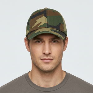 Casquette de baseball camouflage 6 panneaux ajustée pour homme, style décontracté printemps-été, 100 % coton, taille adulte - Product Image 1