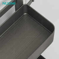 NUOMI LAMBO Panier latéral à 2 niveaux, à fixer sur la porte, sous l'évier, coulissant, porte simple, organisateur de placard de cuisine, panier de rangement