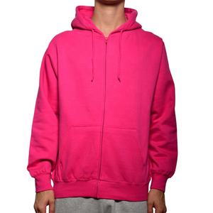 เสื้อฮู้ดผู้ชายแขนยาวเข้ารูปสีทึบเสื้อมีซิปรูดแบบกำหนดเอง - Product Image 5