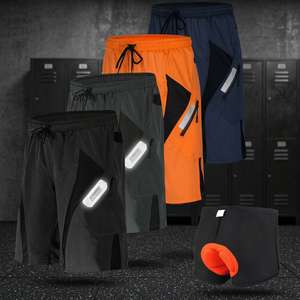 Pantalones Cortos de Ciclismo Transpirables de Secado Rápido que Absorben la Humedad para Hombre, Pantalones Cortos de Ciclismo con Acolchado de Gel de Silicona 3D, Estilo Holgado + Forro - Product Image 2