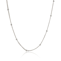 Collier minimaliste J&D Jewelry avec chaîne à perles, en acier inoxydable, couleur argent, résistant à l'eau, bijoux quotidiens pour femmes