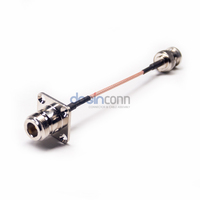 Câble coaxial RF OEM RG316 50 Ohm BNC mâle vers N femelle avec bride à quatre trous pour antenne WiFi