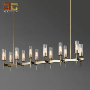 Современная промышленная Подвесная лампа, винтажная стеклянная люстра с волнами для столового стола, длинный счетчик