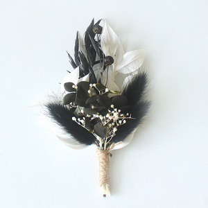 Bouquet de fleurs séchées artisanales en herbe de pampa miniature, cadeau floral naturel pour Pâques, Noël, la Saint-Valentin - Product Image 3