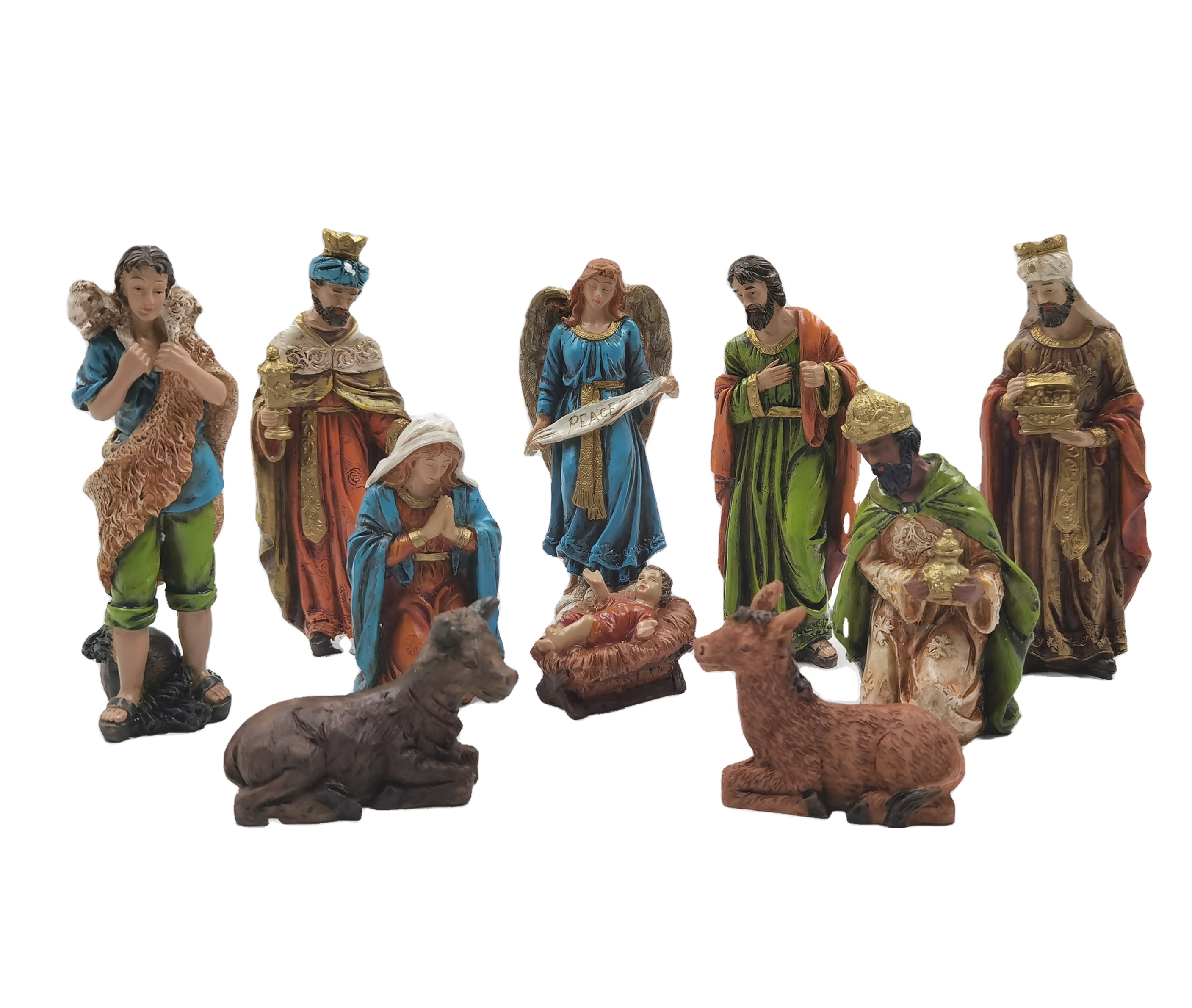 Полимерные поделки, качественная статуя святой семьи, религиозное украшение, Рождество, Христос, набор для рождества, сцена, украшения, подарки для продажи