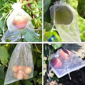 Borsa a rete per protezione vegetale con <span class=keywords><strong>maniche</strong></span> a rete sacchetti a rete Mini <span class=keywords><strong>Organza</strong></span> con coulisse sacchetti regalo per piante e fiori fioriere e vasi di fiori - Product Image 3