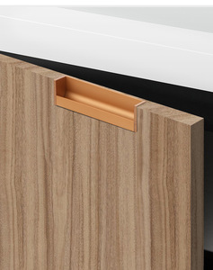 Aluminum Alloy Modern H-Shaped Slotted Concealed Pull Handle for Dresser <b>Cabinet</b> Bedroom Wardrobe Drawer Built-In Bathroom Use - Product Image 4