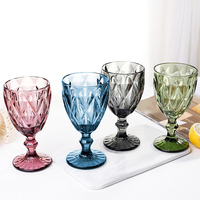Verre à shot de style vintage de 50 ml, gobelet en verre sans plomb à motif vert, verres à whisky, à vin et à eau