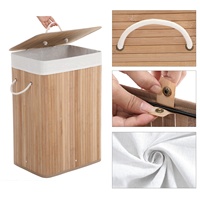 Panier à linge pliable SONGMICS avec couvercle pour le rangement des vêtements, panier à linge en bambou