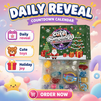 Calendrier de l'Avent Édition Spatiale de Noël avec 24 Jouets Squishy Fidget et Cadeaux Mystères en Forme de Dumpling pour Enfants et Soulagement du Stress des Fêtes