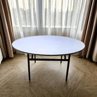 Gran oferta, mesa plegable de banquete duradera y barata de PVC para boda, comedor, restaurante