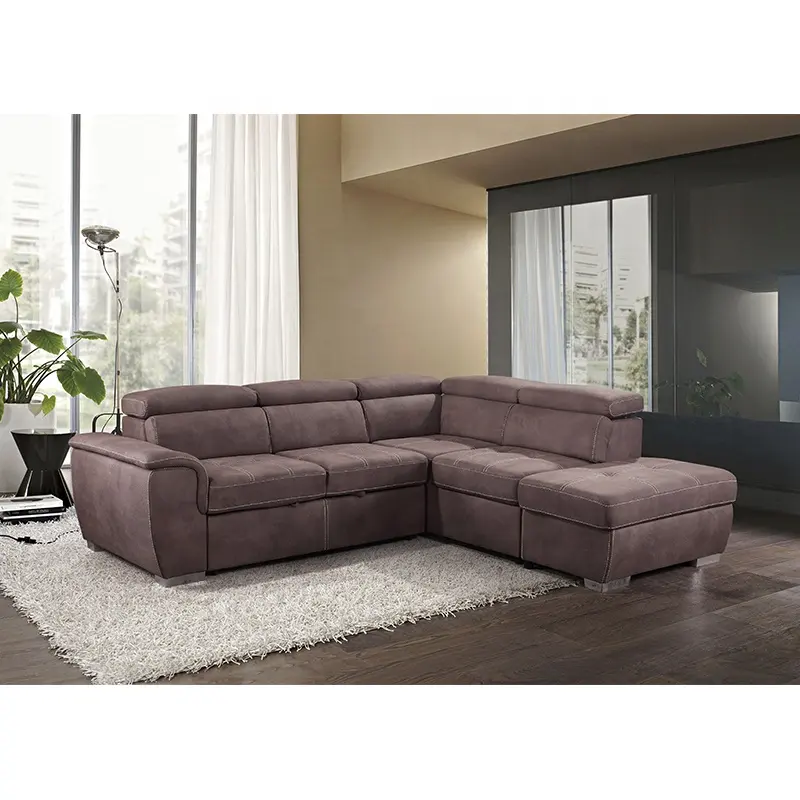 L-förmige couch schläfer ausziehbares bett verwahrung sofa für wohnzimmer