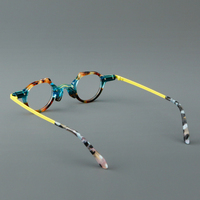 Lunettes de vue MS YL9341, rondes irrégulières, rétro, en acétate, mélange de couleurs, uniques, pour femmes, bloquant la lumière bleue