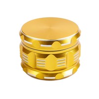 Broyeur d'herbes en métal 4 couches 53mm en aluminium 4 parties avec logo personnalisé pour Smoke Shop Spice Tobacco Grinder