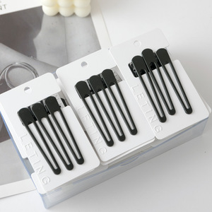 Duckbill Hair <b>Clip</b> 8 Cm Metal Black Simple Versatile For Women Daily Use - Product Image 3