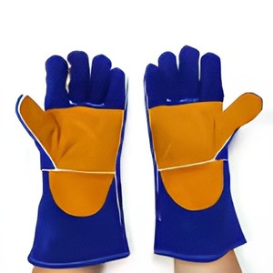 Wholesale Leather Welding Safety <b>Gloves</b> Heat Resistant Industrial Work <b>Gloves</b> with <b>Long</b> Cuff Heavy Duty Protective Welding <b>Glove</b> - Product Image 3