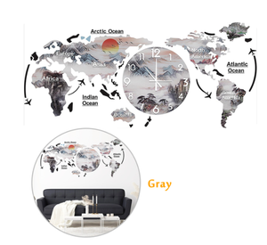 <span class=keywords><strong>Horloge</strong></span> murale carte du monde grand format sans perçage, <span class=keywords><strong>horloge</strong></span> murale <span class=keywords><strong>autocollante</strong></span> DIY, <span class=keywords><strong>horloge</strong></span> murale moderne silencieuse en acrylique, <span class=keywords><strong>horloge</strong></span> murale artistique auto-adhésive - Product Image 3