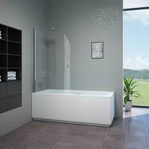 Vasca da bagno freestanding economica 1.7m rettangolo vasca da bagno per 2 persone vasca da bagno autoportante con schermo in vetro doccia